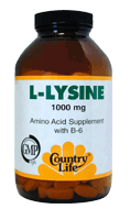 Country Life Sports Nutrition & More Country Life L-Lysine w/ B-6 1000mg 50 Tabs (580477419564)