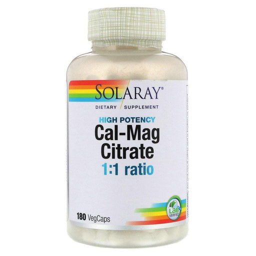 Solaray Vitamins, Minerals, Herbs & More Solaray Cal-Mag Citrate 1:1 Ratio 180 caps