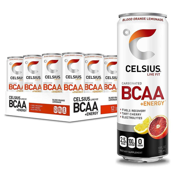 Celsius Drinks Blood Orange Lemonade Celsius BCAA + Energy Drink 12/Case