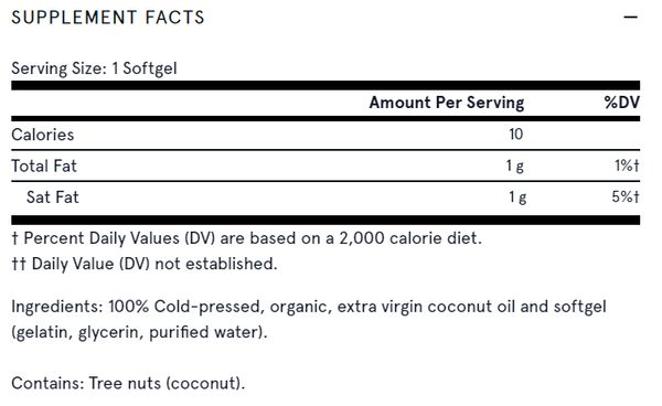 Jarrow Formulas Vitamins, Minerals, Herbs & More Jarrow Formulas Extra Virgin Coconut Oil 120 Softgels