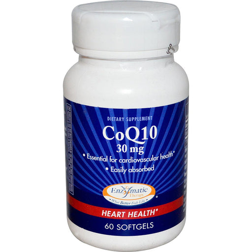 Enzymatic Therapy Vitamins, Minerals, Herbs & More Enzymatic Therapy Co Q10 30mg 60 Softgels (580633657388)