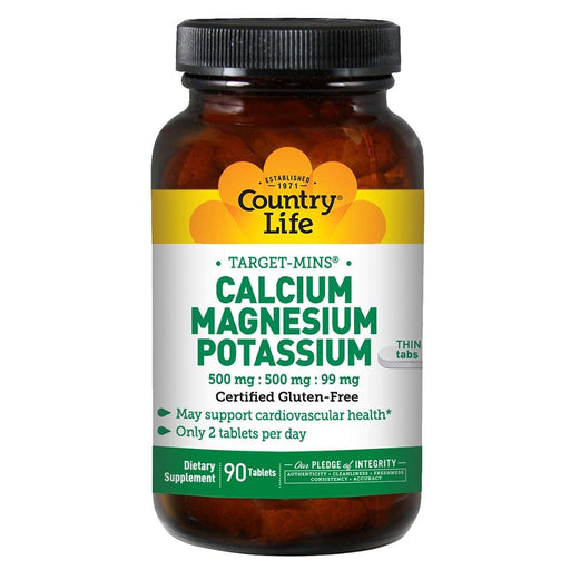 Country Life Vitamins & Minerals Default Country Life Calcium Magnesium Potassium 500mg 90T (1779328253996)