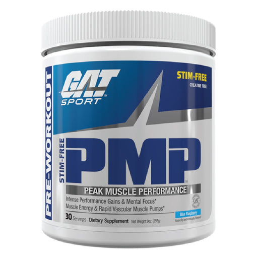 GAT Sports Nutrition & More Blue Raspberry GAT PMP Stim Free 255 Grams (582408011820)