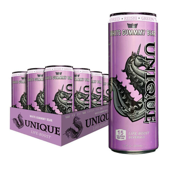 Unique Beverages Drinks White Gummy Bear Unique Bev Life-Boost 12/Pack