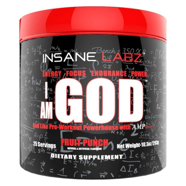 Insane Labz Sports Nutrition & More Fruit Punch Insane Labz I am God 25 Servings