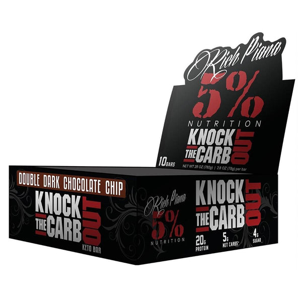 5% Nutrition Bars Double Dark Chocolate Chip 5% Nutrition Knock The Carb Out 10/Box