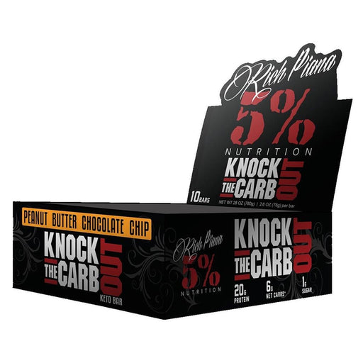 5% Nutrition Bars Peanut Butter Chocolate Chip 5% Nutrition Knock The Carb Out 10/Box