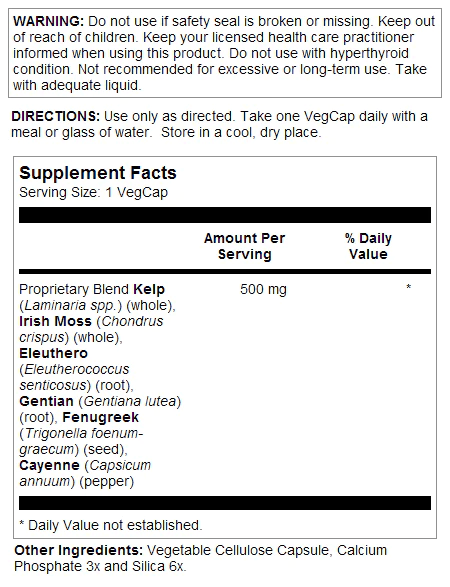 Solaray Store Stock Only Solaray Thyroid Blend SP-26 100 Capsules