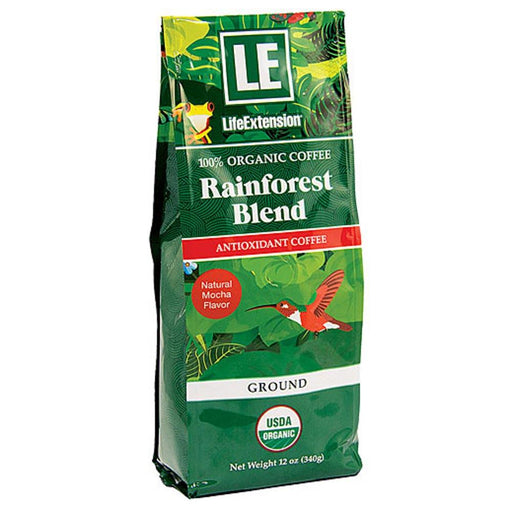 Life Extension Vitamins, Minerals, Herbs & More Life Extension 100% Organic Antioxidant Coffee Rainforest Blend Decaf 12 Oz (581515870252)