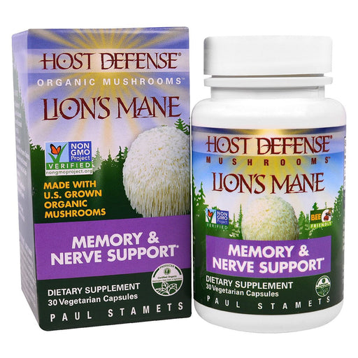 Fungi Perfect Vitamins, Minerals, Herbs & More Fungi Perfect Host Defense Lion's Mane 30 Vege Caps (582469582892)