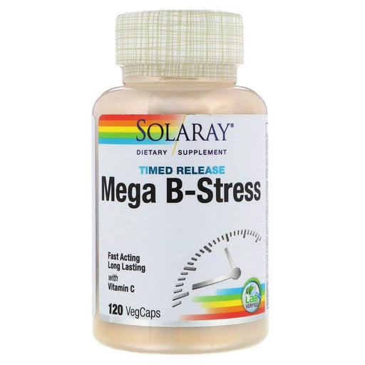 Solaray Vitamins, Minerals, Herbs & More Solaray Mega B-Stress Two Staged, Timed Release 120 Caps