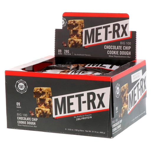 Met-Rx Bars CHOCOLATE CHIP COOKIE DOUGH Met-Rx Big 100 Colossal Bar 9/Box