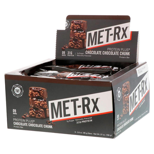 Met-Rx Bars CHOCOLATE CHUNK Met-Rx Protein Plus Bar 9/Box (1547234181164)