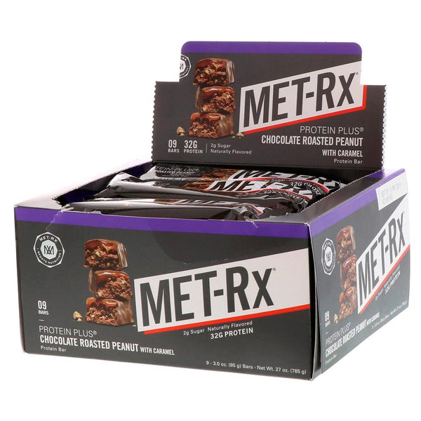 Met-Rx Bars CHOCOLATE PEANUT CARAMEL Met-Rx Protein Plus Bar 9/Box (1547234181164)