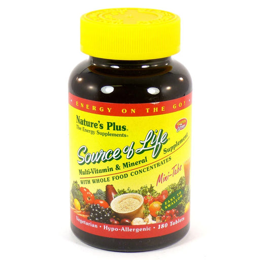 Nature's Plus Vitamins, Minerals, Herbs & More Nature's Plus Source of Life Mini Tabs 180 Tabs (580752801836)