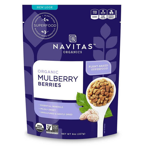 Navitas Naturals Vitamins, Minerals, Herbs & More Navitas Naturals Sun-Dried White Mulberry Berries (Certified Organic) 8 Oz (581248581676)