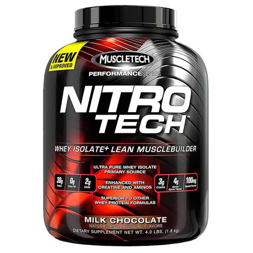 MuscleTech Sports Nutrition & More Milk Chocolate MuscleTech Nitro-Tech Performance 4 Lbs (581570232364)