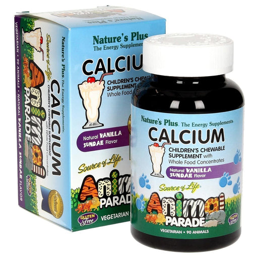 Nature's Plus Vitamins, Minerals, Herbs & More Nature's Plus Animal Parade Calcium Vanilla 90 Chews (580552622124)