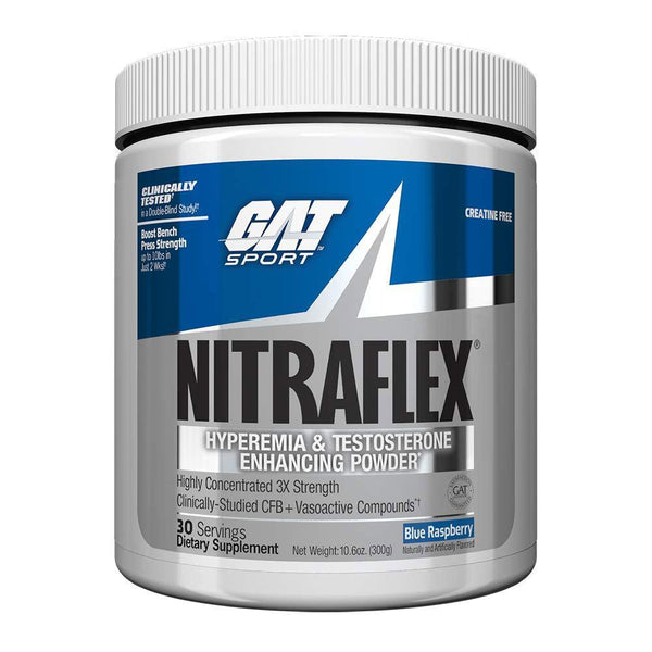 GAT Sports Nutrition & More Blue Raspberry GAT Nitraflex 300 Grams