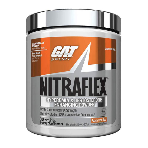 GAT Sports Nutrition & More Peach Iced Tea GAT Nitraflex 300 Grams