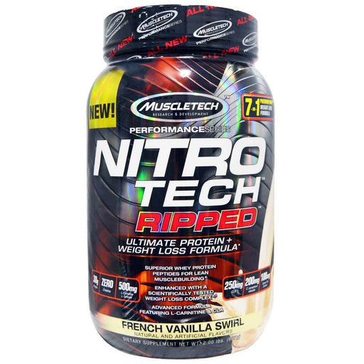 MuscleTech Protein Powders French Vanilla Swirl Nitro-Tech Ripped 2Lbs (3976904933420)