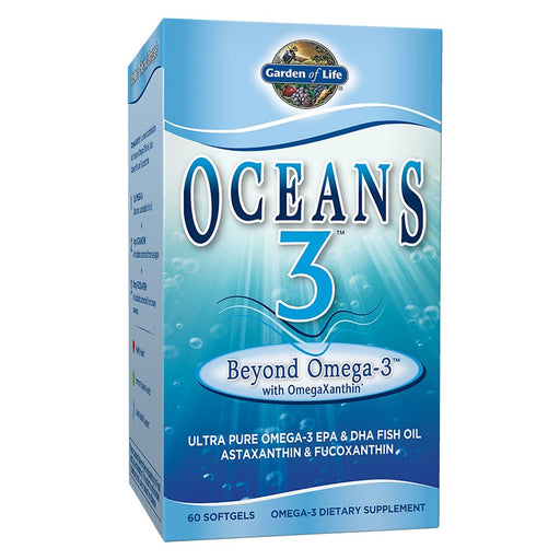Garden of Life Vitamins, Minerals, Herbs & More Garden of Life Oceans 3 Beyond Omega-3 w/OmegaXanthin 60 Gels (580954062892)