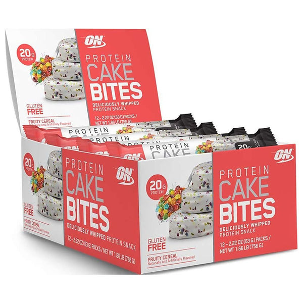 Optimum Nutrition Sports Nutrition & More Fruity Cereal Optimum Nutrition Protein Cake Bites 12/Box (582543867948)