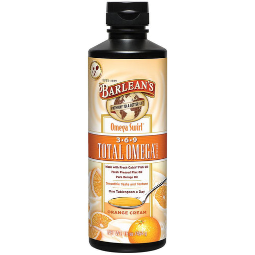 Barlean's Vitamins, Minerals, Herbs & More Barlean's Omega Swirl Total Omega 369 Orange Cream 16 Fl Oz