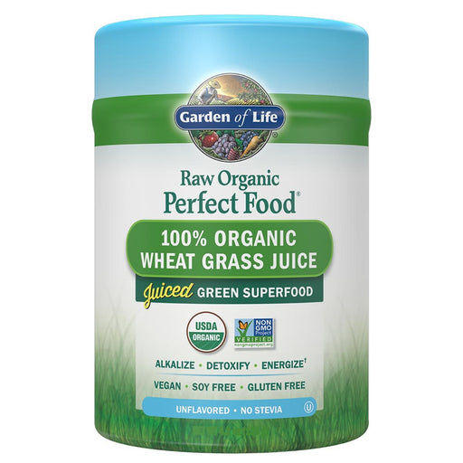 Garden of Life Vitamins, Minerals, Herbs & More Garden of Life Perfect Food Raw 100% Organic Young Wheat Grass Juice Powder 120 Grams