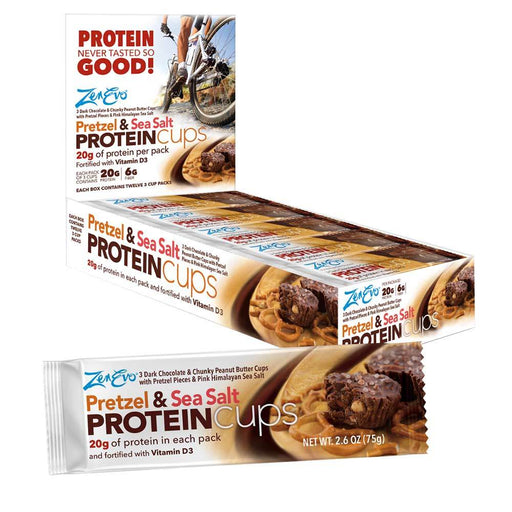 Zenevo Foods & - Juices PRETZEL AND SEA SALT Zenevo Protein Cups/12 Box