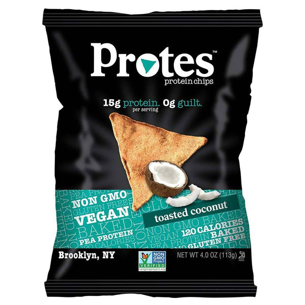 PROTES Foods Juices Toasted Coconut Protes Protein Chips 12/Box 4oz Bags (1700663820332)