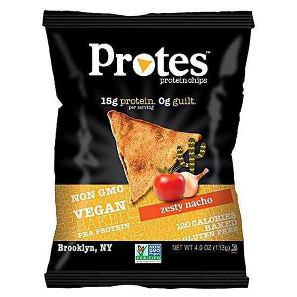 PROTES Foods Juices Zesty Nacho Protes Protein Chips 12/Box 4oz Bags (1700663820332)