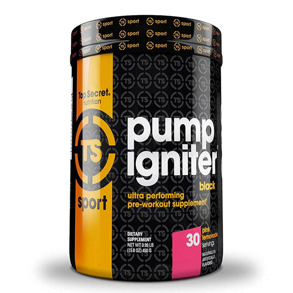 Top Secret Nutrition Nitric Oxide Pink Lemonade Top Secret Nutrition Pump Igniter Black 30 Servings