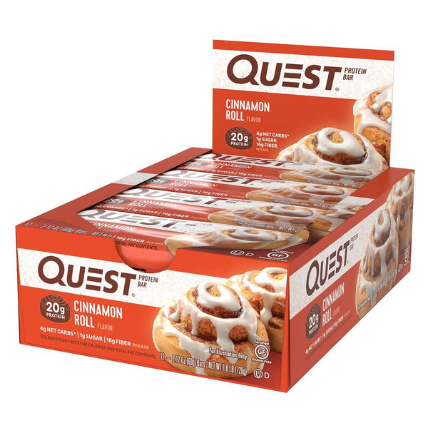 Quest Nutrition Sports Nutrition & More Cinnamon Roll Quest Nutrition Quest Bar Protein Bar 12/Box