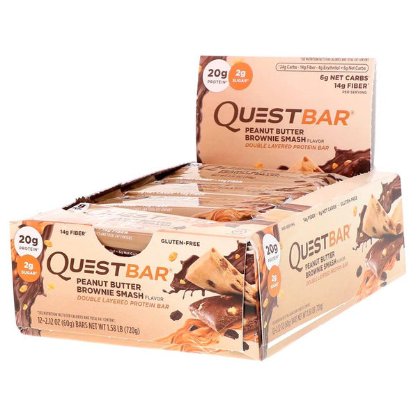 Quest Nutrition Sports Nutrition & More Peanut Butter Brownie Smash Quest Nutrition Quest Bar Protein Bar 12/Box