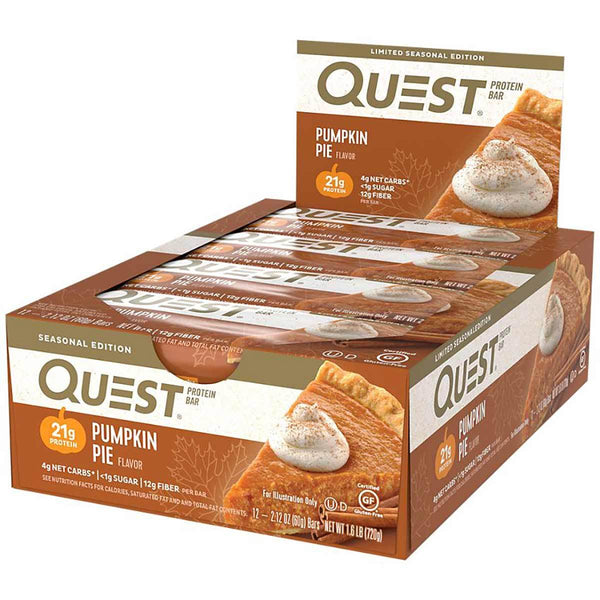 Quest Nutrition Sports Nutrition & More Pumpkin Pie Quest Nutrition Quest Bar Protein Bar 12/Box