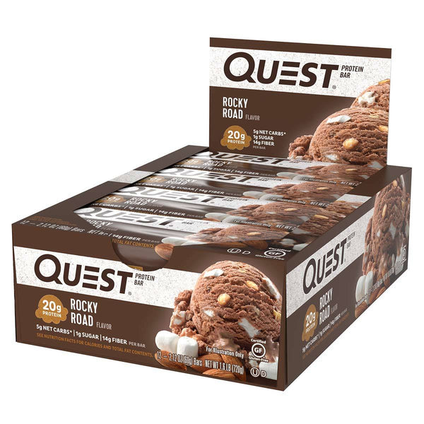Quest Nutrition Sports Nutrition & More Rocky Road Quest Nutrition Quest Bar Protein Bar 12/Box