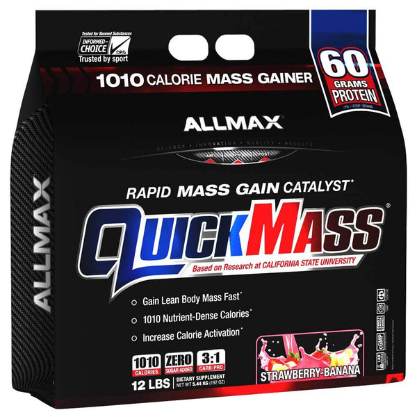 Allmax Nutrition Sports Nutrition & More Strawberry Banana Allmax Nutrition QuickMass Loaded 12 Lbs