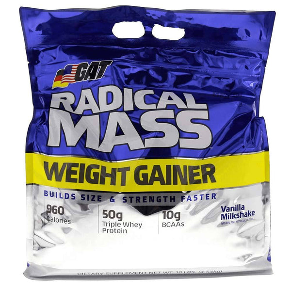 GAT Protein Powders VANILLA MILKSHAKE GAT RADICAL MASS 10LB (3939043541036)