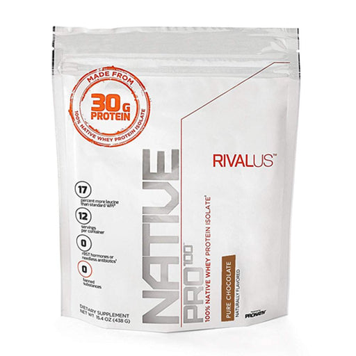 Rivalus Protein Powders Default Rivalus Native Pro 100 Pure Chocolate 15.4oz (1713582407724)