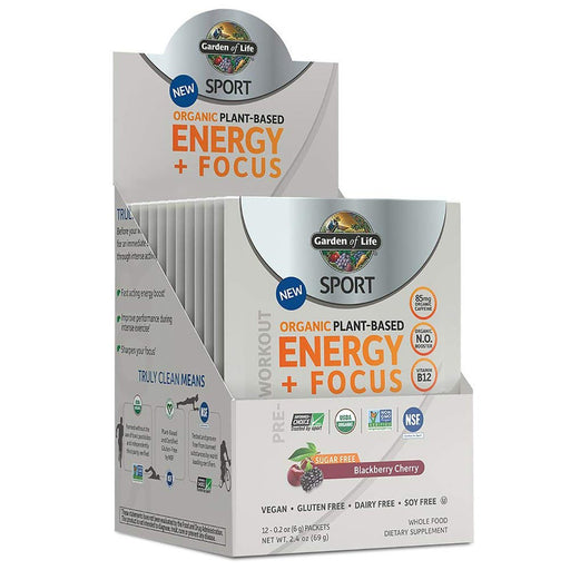 Garden of Life Sports Performance & - Recovery Default Garden of Life Sport Organic Pre-Workout Energy plus Focus Sugar Free Blackberry Cherry 12 Count (1154038726700)