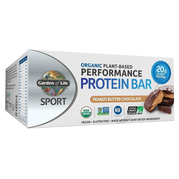 Garden of Life Bars Peanut Butter Chocolate Garden Of Life Sport Organic Plant-Based Protein Bar 12/Box