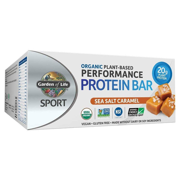Garden of Life Bars Sea Salt Caramel Garden Of Life Sport Organic Plant-Based Protein Bar 12/Box