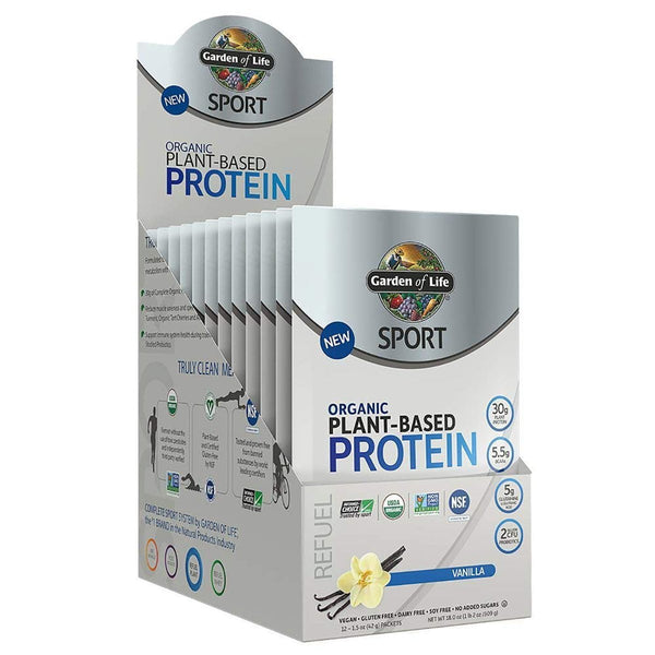 Garden of Life Protein Powders Vanilla Garden Of Life Sport Organic Plant-Based Protein 12 Count (1154099675180)
