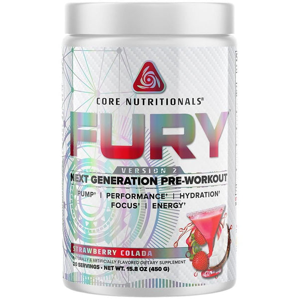 Core Nutritionals Pre-Workouts Strawberry Colada Core Nutritionals Fury 20 Servings