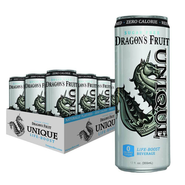 Unique Beverages Drinks Dragon's Fruit Sugar Free Unique Bev Life-Boost 12/Pack