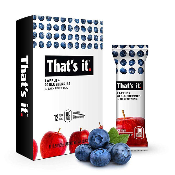 That's It Nutrition Foods & - Juices APPLE + BLUEBERRY That's It Nutrition That's It Bar 12/BOX (1421057753132)
