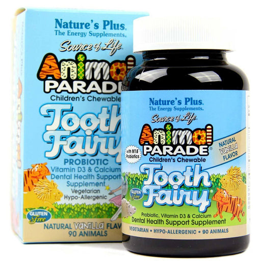 Nature's Plus Vitamins, Minerals, Herbs & More Nature's Plus Animal Parade Tooth Fairy Vanilla 90 Chews (581012652076)