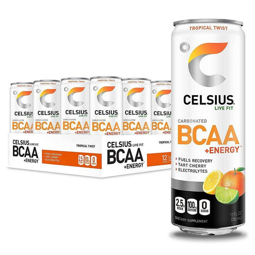 Celsius Drinks Tropical Celsius BCAA + Energy Drink 12/Case