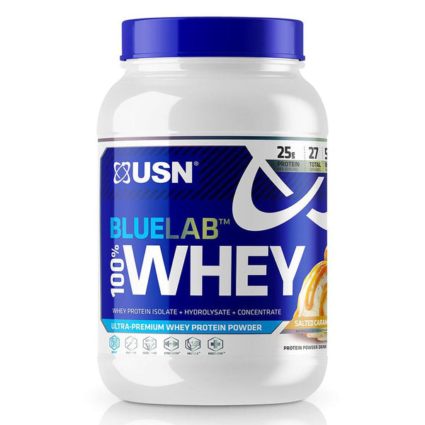 USN Protein Powders SALTED CARAMEL USN 100% Blue Lab Whey 2LB (1421058637868)